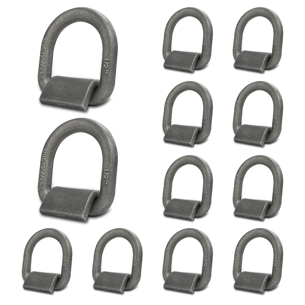 Heavy Duty Weld-On Forged D Ring, 4 Pack 3/4" D-Ring Trailer Tie Down Anchor for Trailer, Truck Cargo, RV, ATV Tiedowns, Farm Applications and More. MBS:26500 lbs