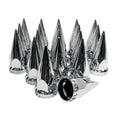 20 Pack Spike Lug Nut Covers, 33mm by 4-3/4" Thread On Chrome Spike Nut Cover Caps ABS Plastic Anti-Rust Screw-on Lug Nut Covers for Semi Trucks