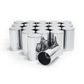 20 Pack Lug Nut Covers, 33mm by 3-1/2" Thread On Flat Top Cylinder Nut Cover Caps ABS Chrome Plastic Anti-Rust Screw-on Lug Nut Covers for Semi Trucks Trailers
