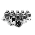 20 Pack Flat Top Lug Nut Covers, 33mm by 2-3/4" Thread On Chrome Nut Cover Caps ABS Plastic Anti-Rust Screw-on Lug Nut Covers for Semi Trucks