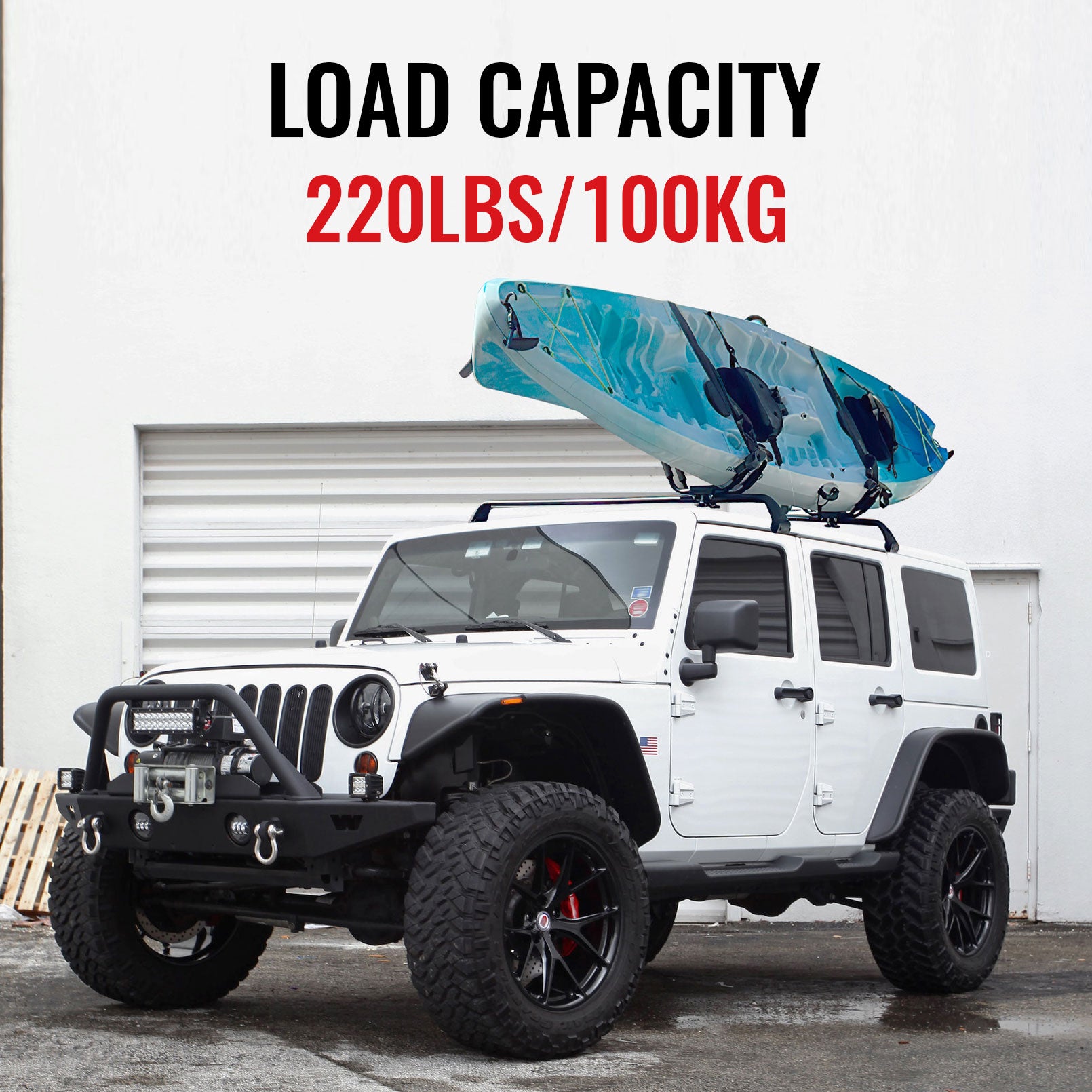 Roof Rack Cross Bars Fit for 2007-2024 Jeep Wrangler JK JL Gladiator JT(4 Doors Hard Top), Aluminum Jeep Roof Rack for Kayak Cargo Carriers Luggage, Easy to Install and Less Noise