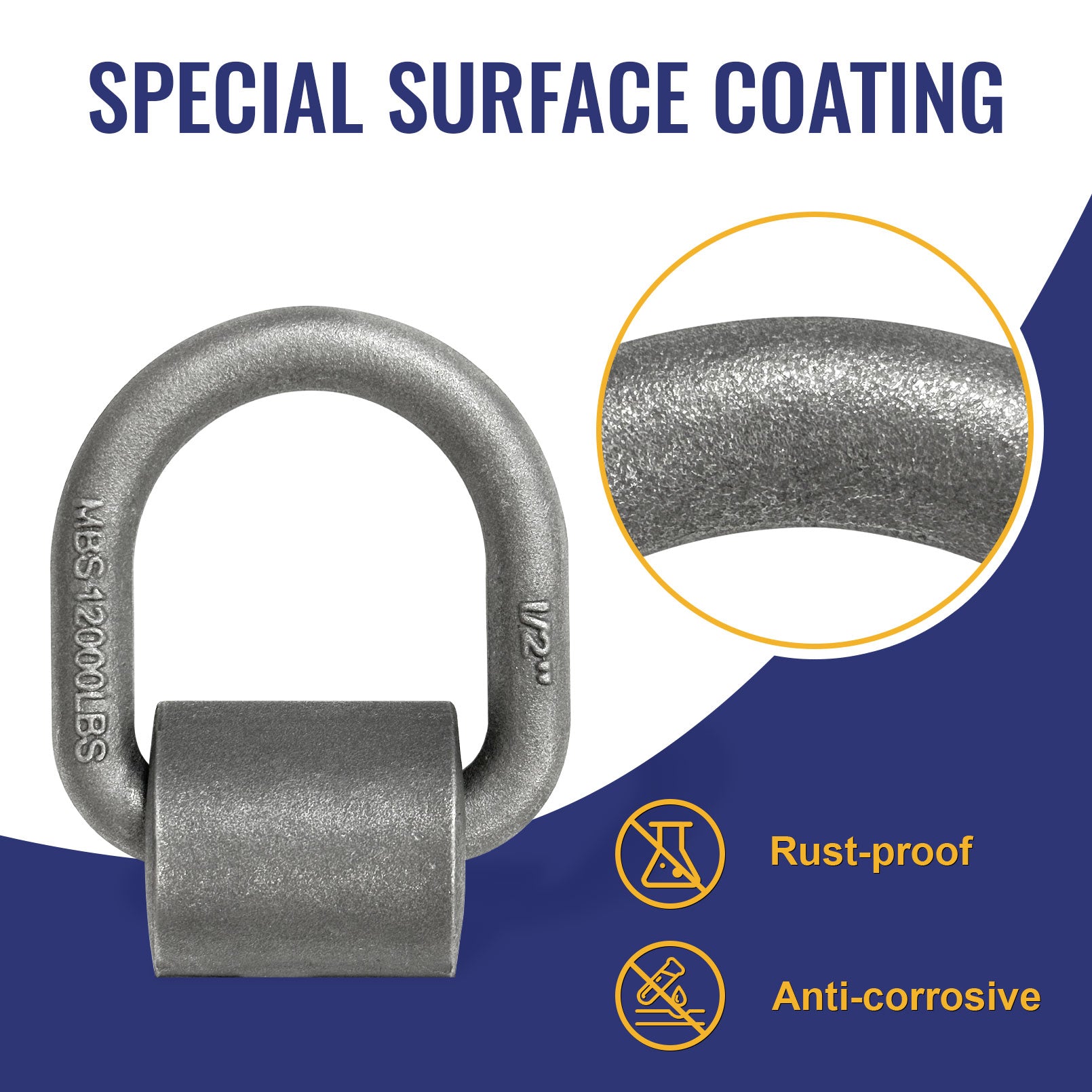 Heavy Duty Weld-On Forged D Ring, 4 Pack 3/4" D-Ring Trailer Tie Down Anchor for Trailer, Truck Cargo, RV, ATV Tiedowns, Farm Applications and More. MBS:26500 lbs