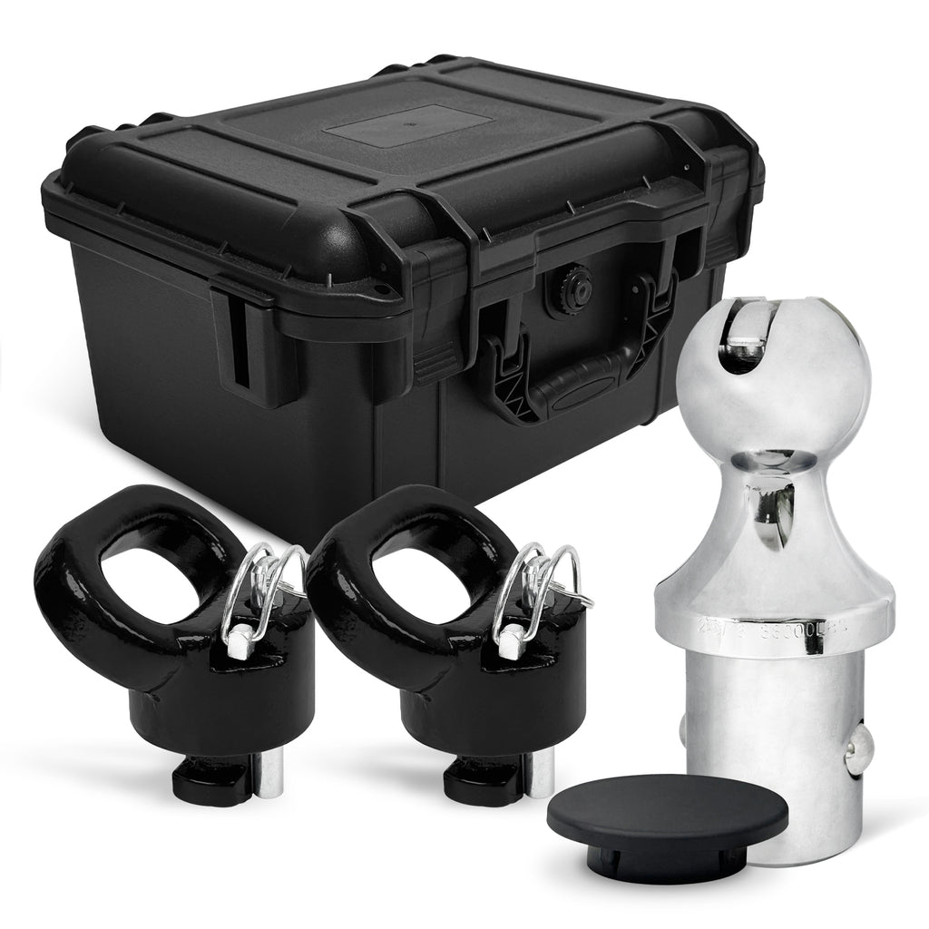 60618 Puck System 38000 LBS Gooseneck Hitch Ball Kit - Compatible with 2013-2024 Dodge RAM 2500 3500 - 2-5/16 Inch Gooseneck Ball for Truck Bed with 2 Pack Safety Chain Anchors