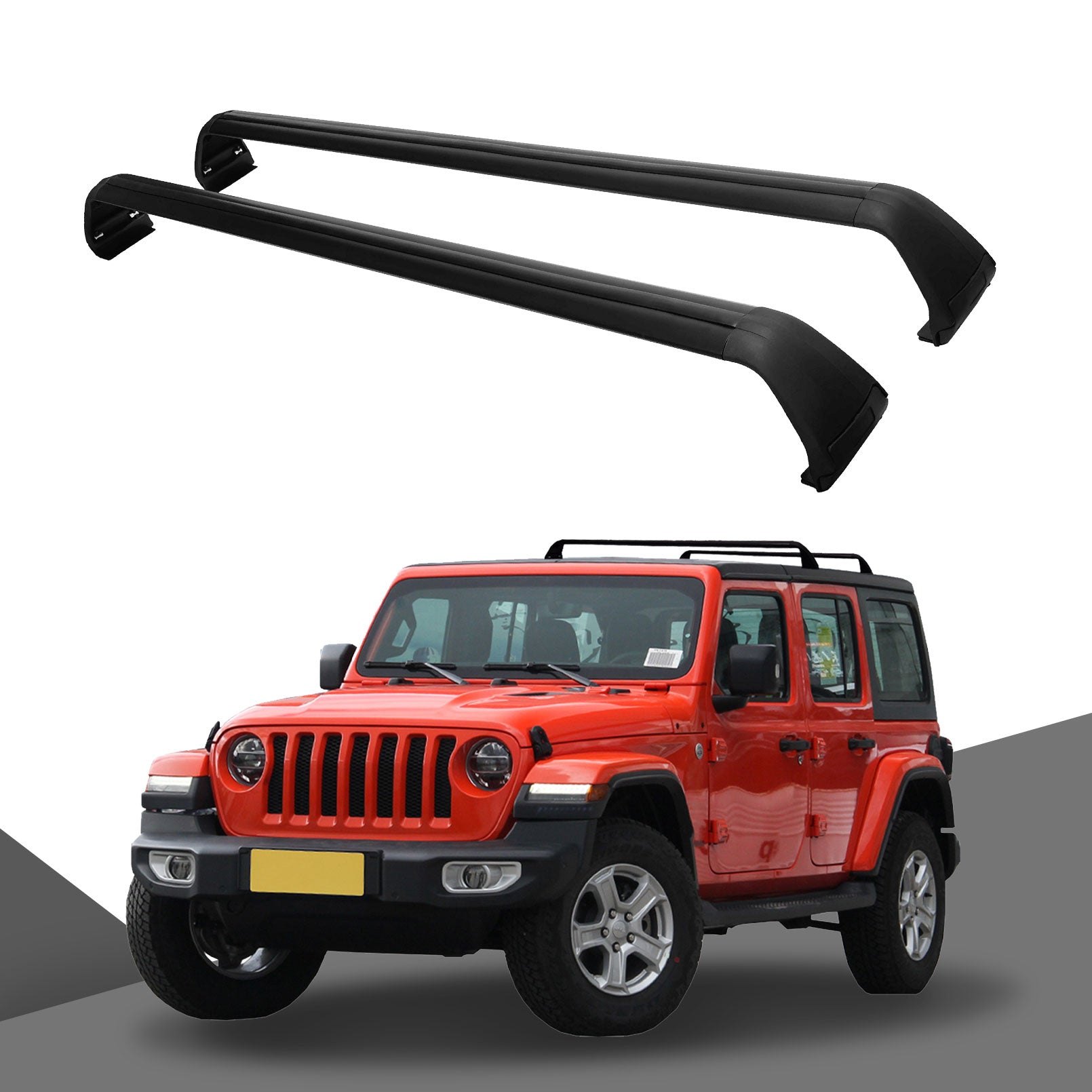 Roof Rack Cross Bars Fit for 2007-2024 Jeep Wrangler JK JL Gladiator JT(4 Doors Hard Top), Aluminum Jeep Roof Rack for Kayak Cargo Carriers Luggage, Easy to Install and Less Noise