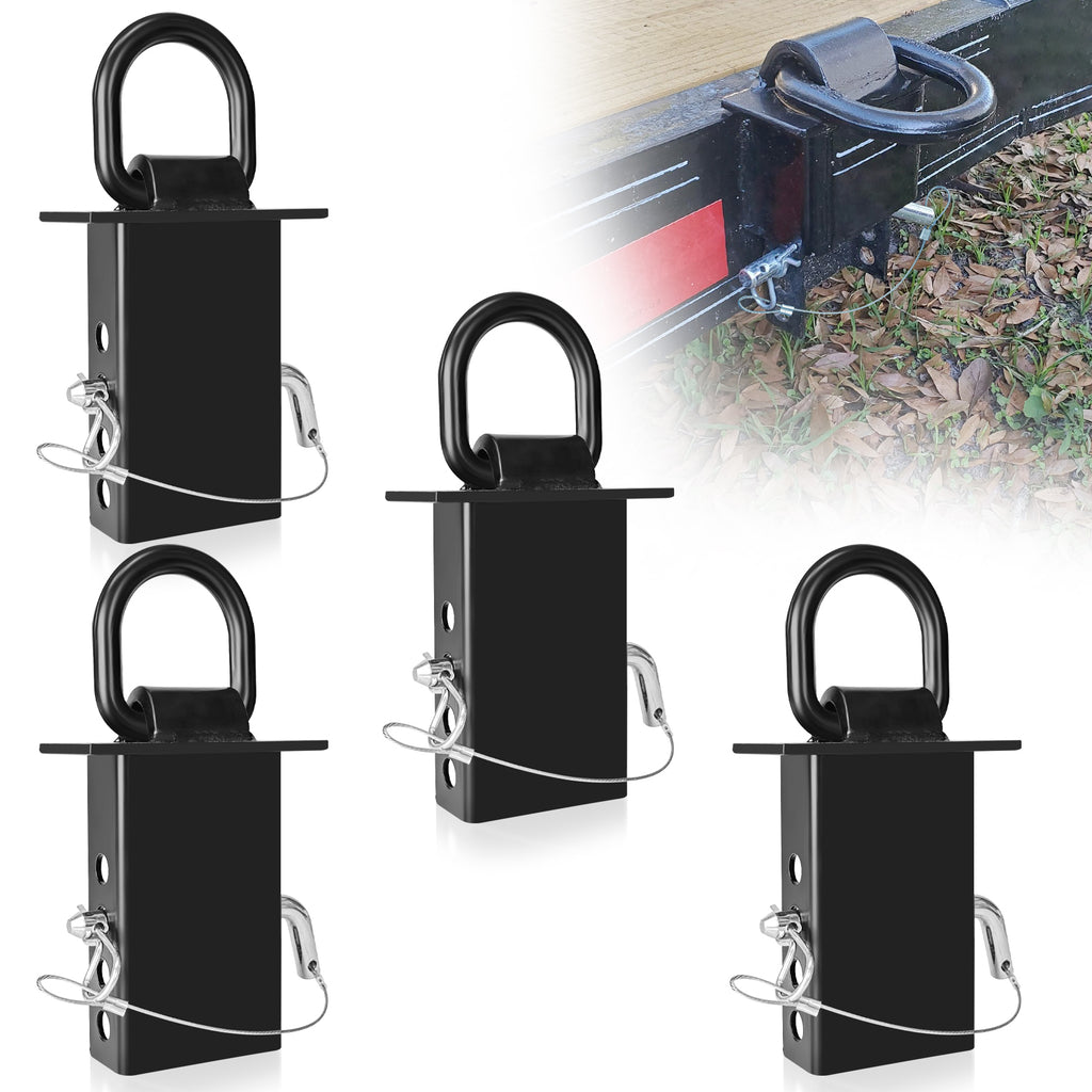 Stake Pocket D Ring for Trailer 1/2" Hitch Pin 4 Holes, 18,000lbs Heavy Duty D-Ring Removable Tie Downs for for Utility Trailers, Flatbed Trucks(4 Pack)