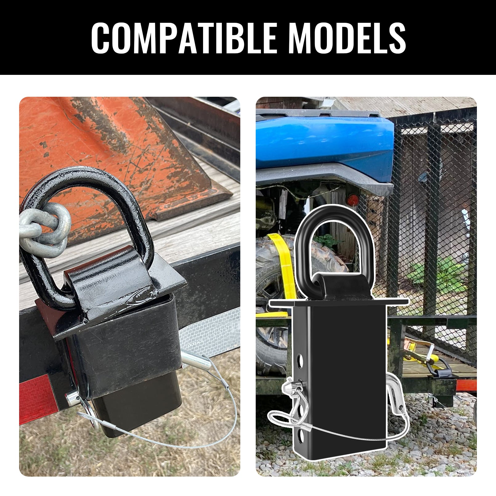 Stake Pocket D Ring for Trailer 1/2" Hitch Pin 4 Holes, 18,000lbs Heavy Duty D-Ring Removable Tie Downs for for Utility Trailers, Flatbed Trucks(4 Pack)