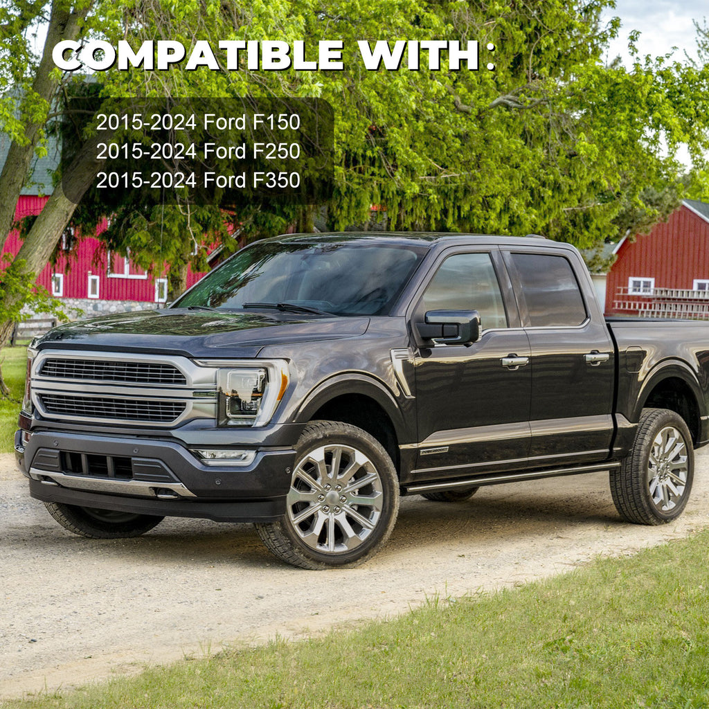 4 Pack Truck Bed Tie Down Anchors with Plates Compatible with 2015-2024 F150 F250 F350, Metal Handle Box Link Bed Tie Downs, Anti-Theft Screws OE# FL3Z-99000A64-B & FL3Z-9928408-AB