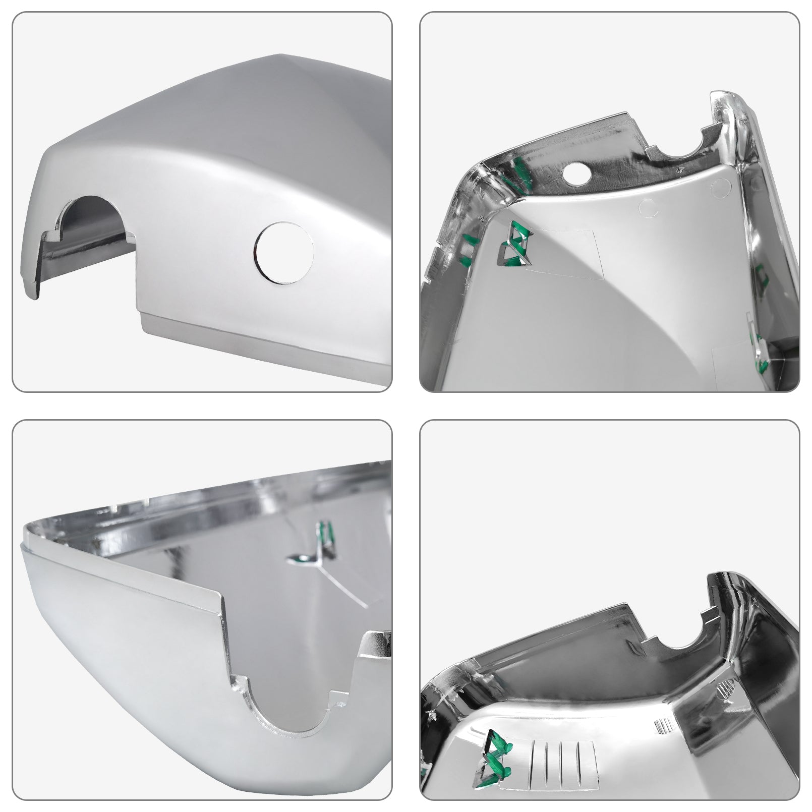 Chrome Door Mirror Covers Pair Set Compatible for Volvo VNL VNM Trucks 2004-2017, Left Driver and Right Passenger Side for Volvo Mirror Cover