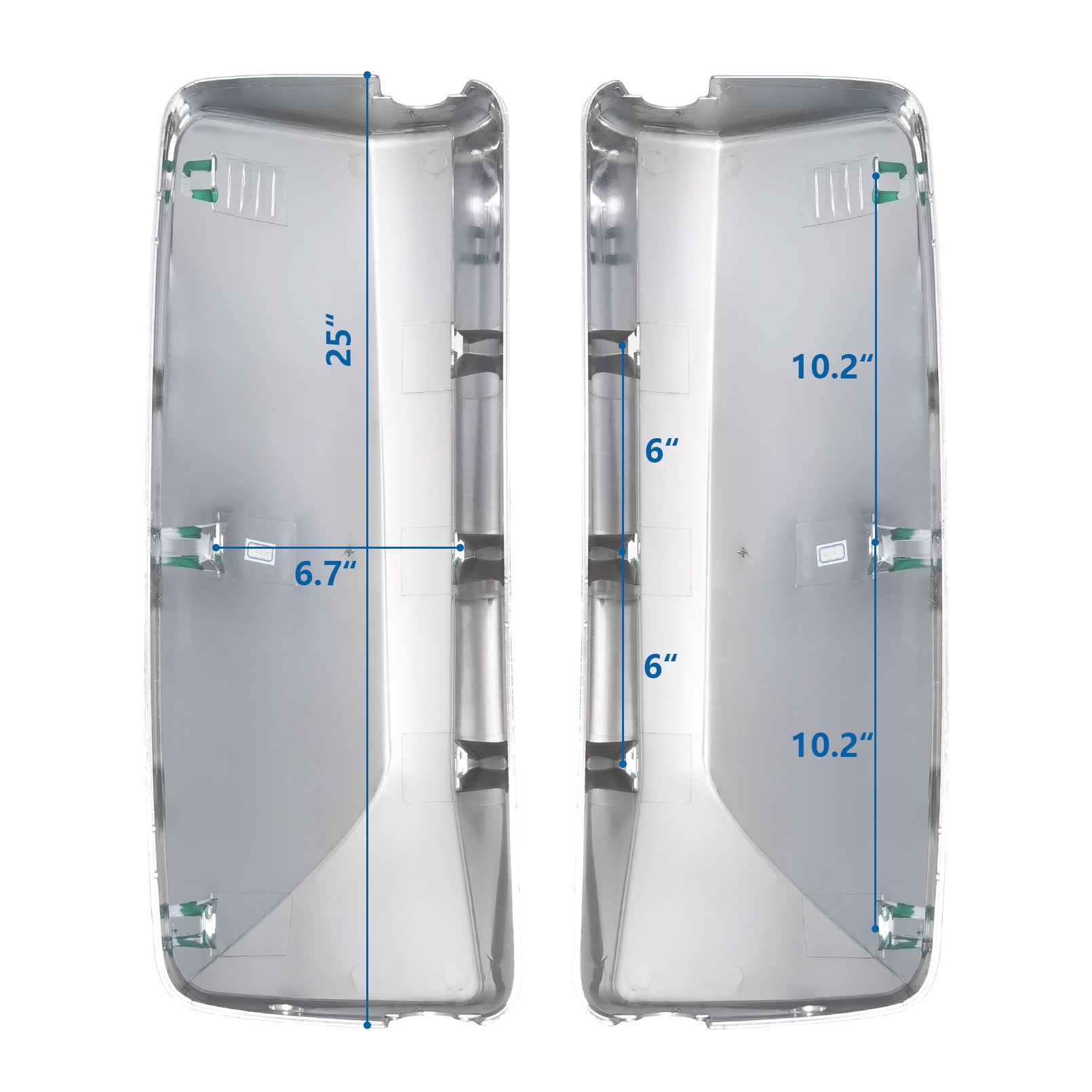 Chrome Door Mirror Covers Pair Set Compatible for Volvo VNL VNM Trucks 2004-2017, Left Driver and Right Passenger Side for Volvo Mirror Cover